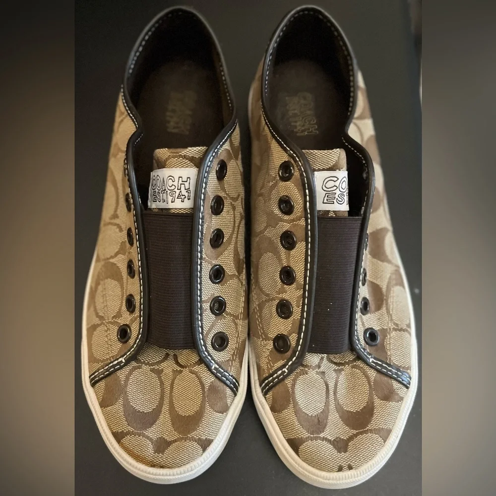 Coach Vintage Slip-On Sneakers with Signature Pattern - Picture 3 of 7